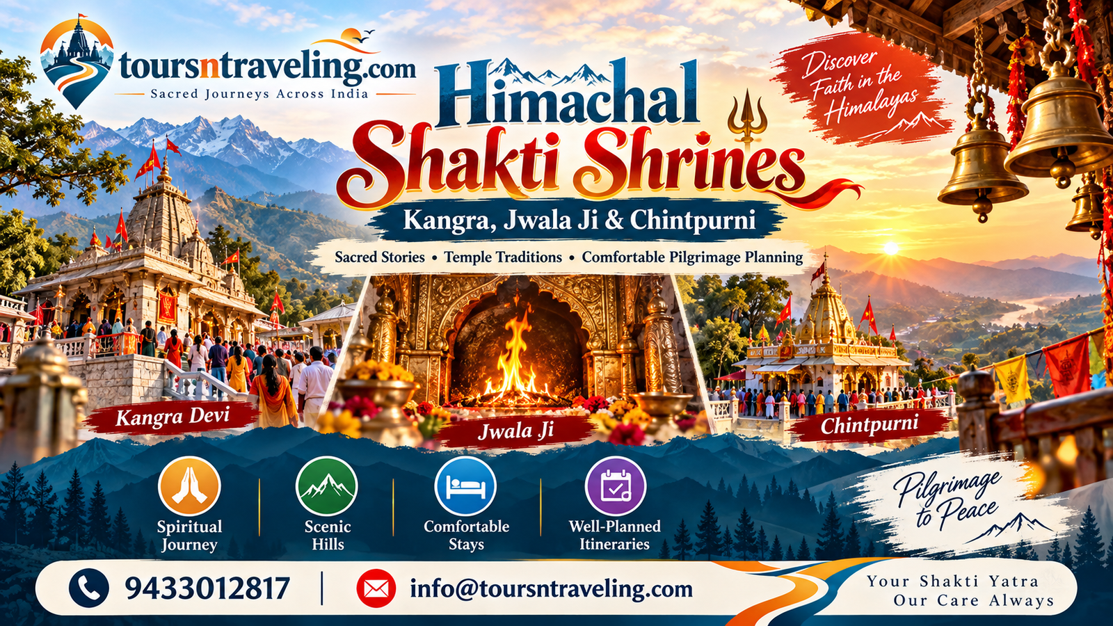 Illustrative scene connected to Himachal Shakti Shrines: Kangra, Jwala Ji & Chintpurni