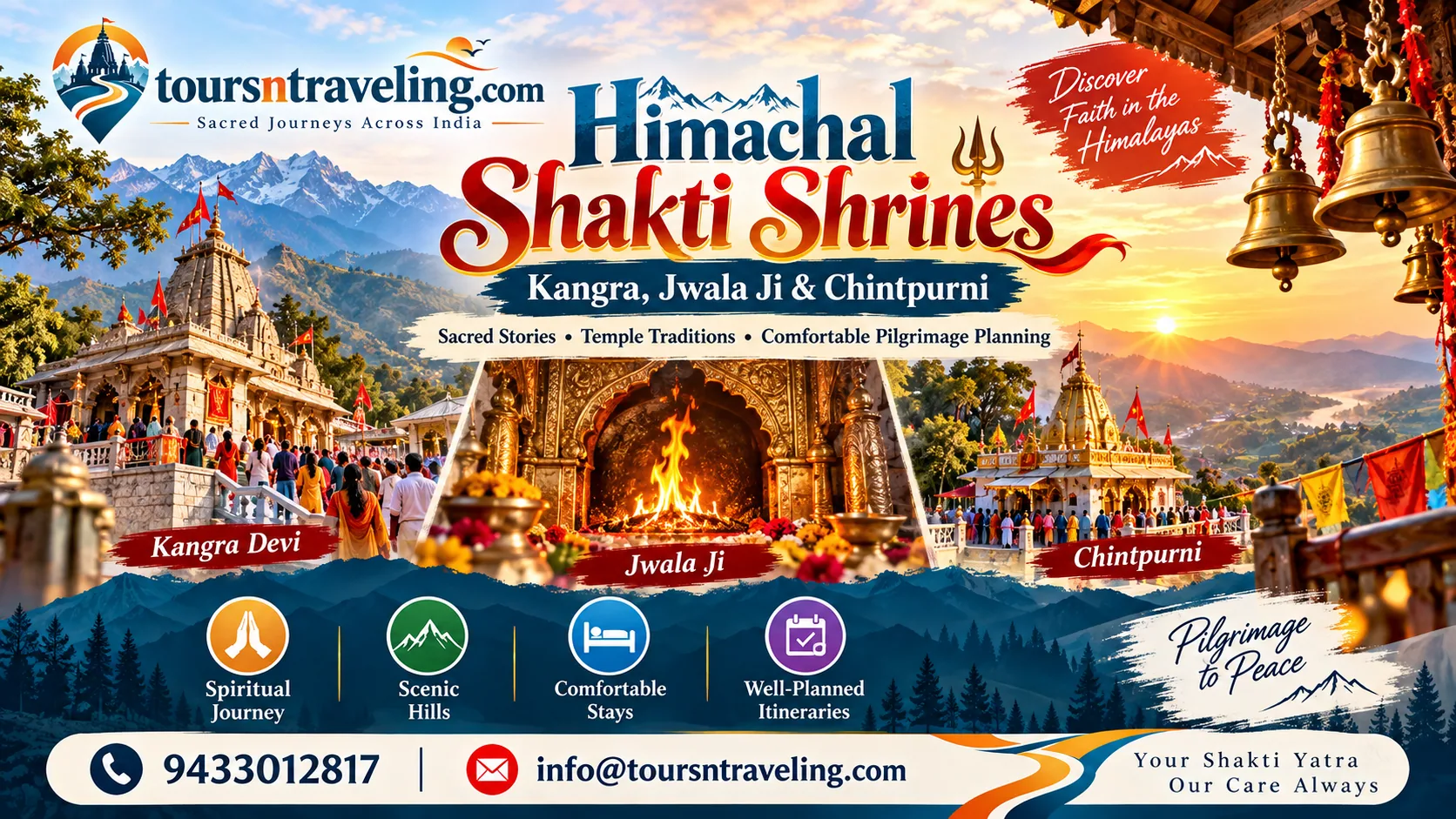 Illustrative scene connected to Himachal Shakti Shrines: Kangra, Jwala Ji & Chintpurni