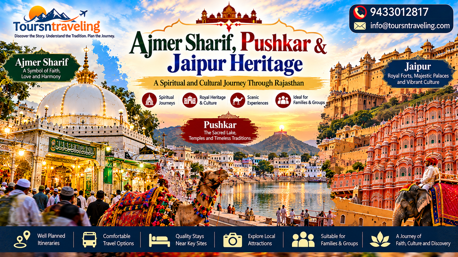Illustrative scene connected to Ajmer Sharif, Pushkar & Jaipur Heritage